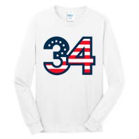 34 Guilty Trial Judge Usa Flag Tall Long Sleeve T-Shirt