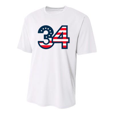 34 Guilty Trial Judge Usa Flag Youth Performance Sprint T-Shirt