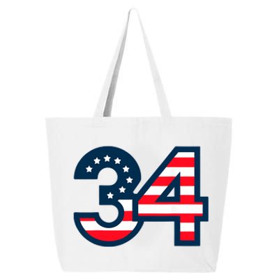 34 Guilty Trial Judge Usa Flag 25L Jumbo Tote