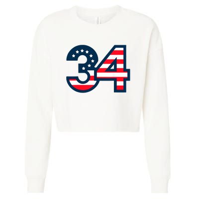 34 Guilty Trial Judge Usa Flag Cropped Pullover Crew