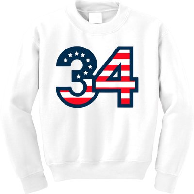 34 Guilty Trial Judge Usa Flag Kids Sweatshirt