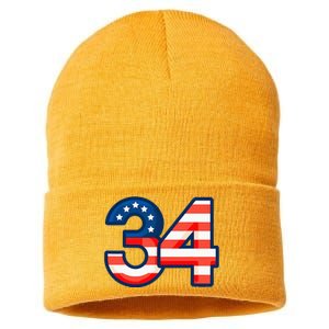 34 Guilty Trial Judge Usa Flag Sustainable Knit Beanie