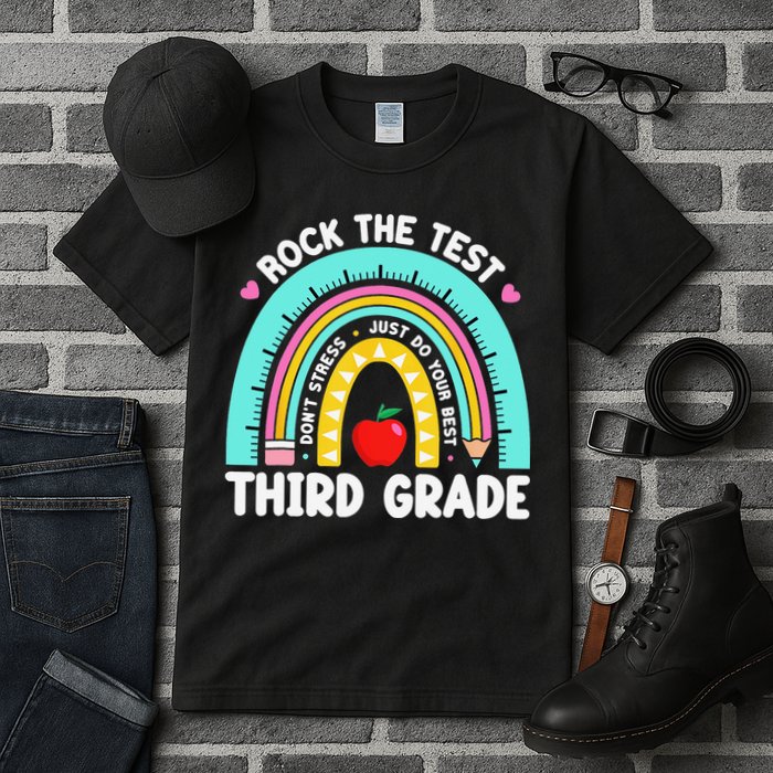 3rd Grade Teacher Rock The Test Day Third Grade Testing Day Tall T-Shirt