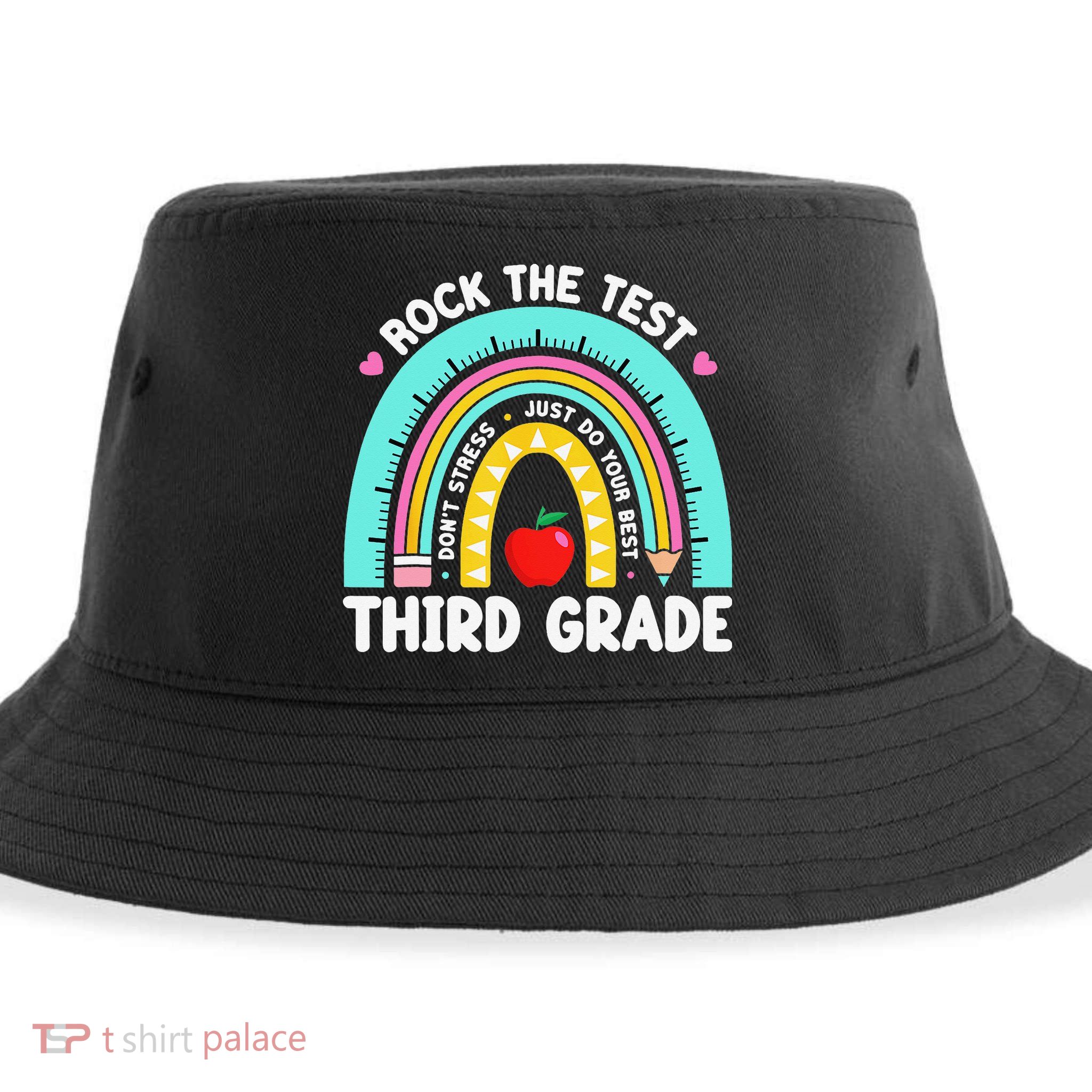 3rd Grade Teacher Rock The Test Day Third Grade Testing Day Sustainable Bucket Hat