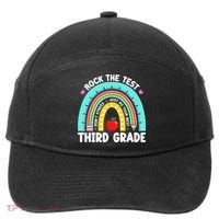3rd Grade Teacher Rock The Test Day Third Grade Testing Day 7-Panel Snapback Hat