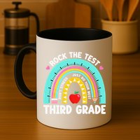 3rd Grade Teacher Rock The Test Day Third Grade Testing Day Mug