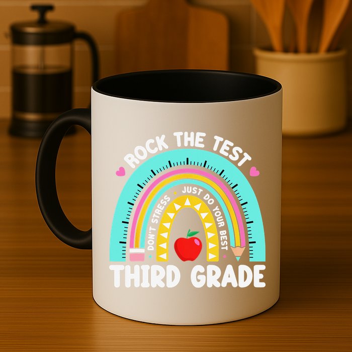 3rd Grade Teacher Rock The Test Day Third Grade Testing Day Mug
