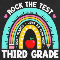 3rd Grade Teacher Rock The Test Day Third Grade Testing Day Premium Pullover Hoodie
