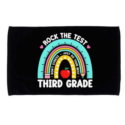 3rd Grade Teacher Rock The Test Day Third Grade Testing Day Microfiber Hand Towel