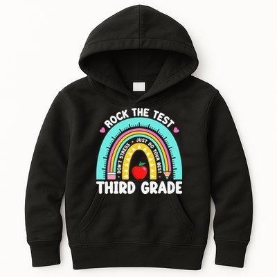 3rd Grade Teacher Rock The Test Day Third Grade Testing Day Kids Hoodie