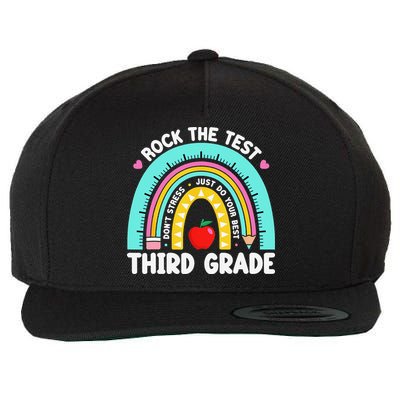 3rd Grade Teacher Rock The Test Day Third Grade Testing Day Wool Snapback Cap