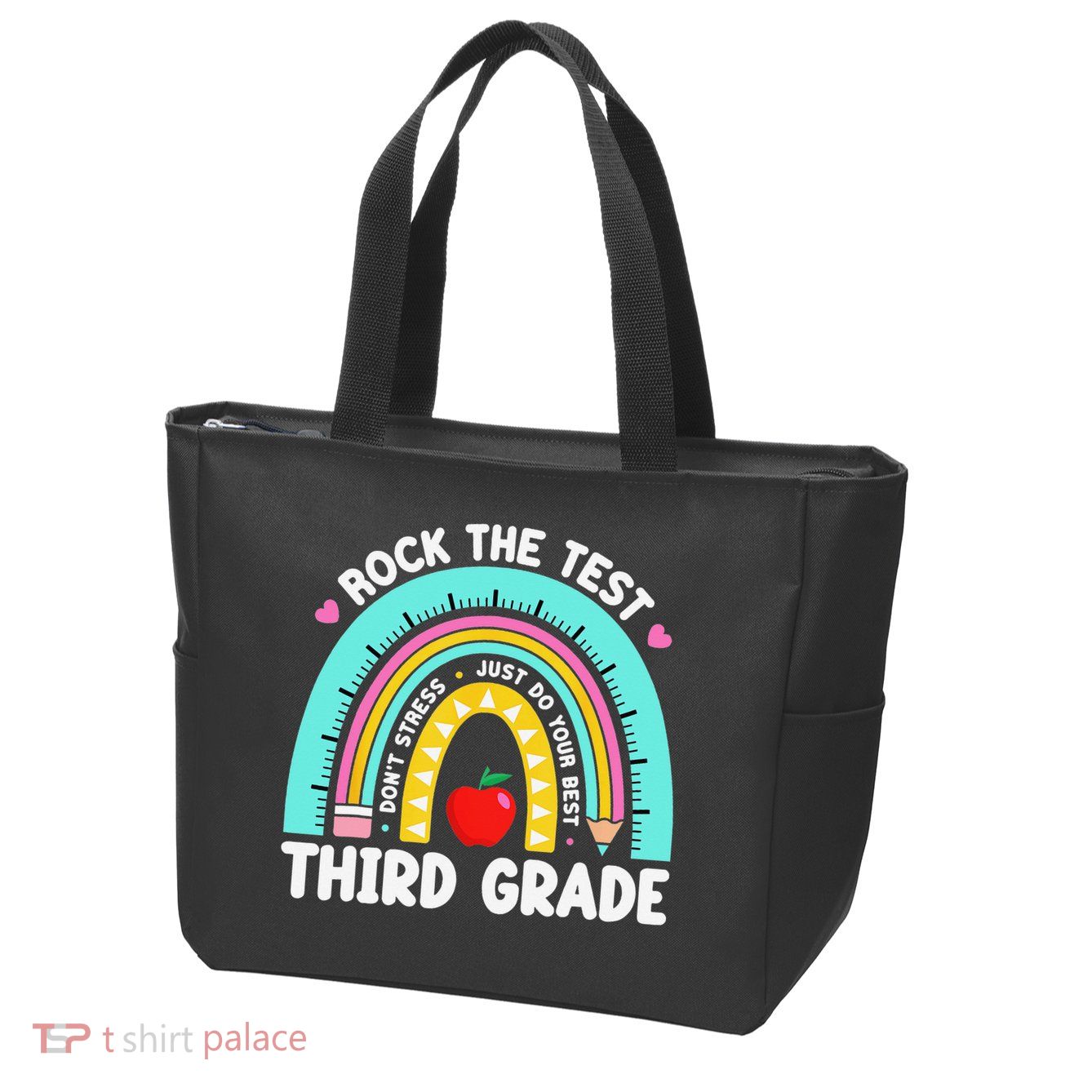 3rd Grade Teacher Rock The Test Day Third Grade Testing Day Zip Tote Bag