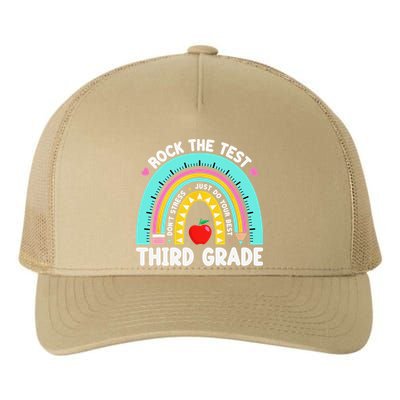 3rd Grade Teacher Rock The Test Day Third Grade Testing Day Yupoong Adult 5-Panel Trucker Hat