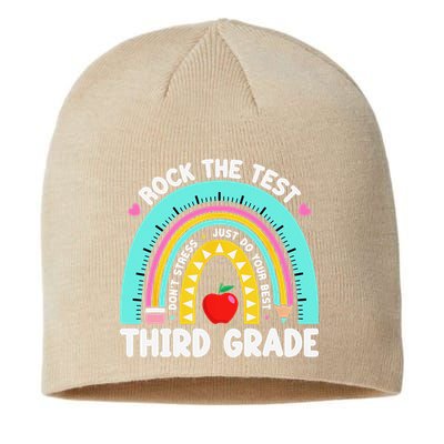 3rd Grade Teacher Rock The Test Day Third Grade Testing Day Sustainable Beanie