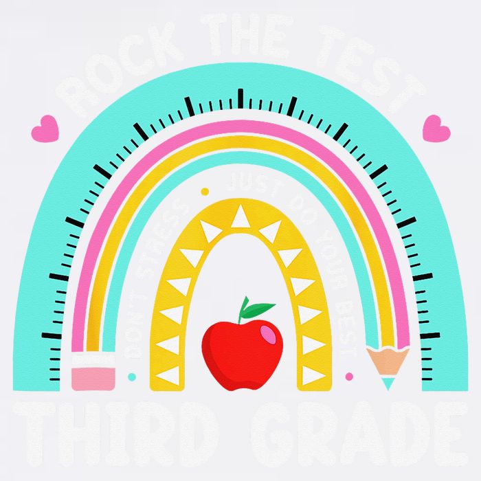 3rd Grade Teacher Rock The Test Day Third Grade Testing Day Garment-Dyed Sweatshirt