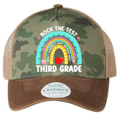 3rd Grade Teacher Rock The Test Day Third Grade Testing Day  Legacy Tie Dye Trucker Hat
