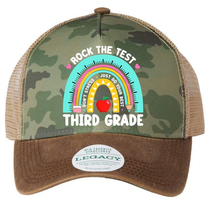 3rd Grade Teacher Rock The Test Day Third Grade Testing Day  Legacy Tie Dye Trucker Hat