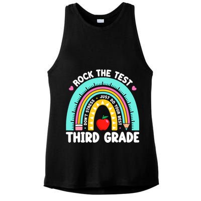 3rd Grade Teacher Rock The Test Day Third Grade Testing Day  Ladies PosiCharge Tri-Blend Wicking Tank