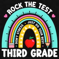 3rd Grade Teacher Rock The Test Day Third Grade Testing Day  Ladies PosiCharge Tri-Blend Wicking Tank