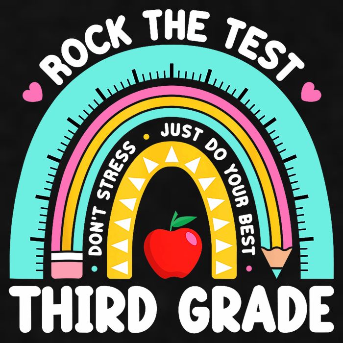 3rd Grade Teacher Rock The Test Day Third Grade Testing Day  Ladies PosiCharge Tri-Blend Wicking Tank