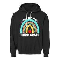 3rd Grade Teacher Rock The Test Day Third Grade Testing Day  Garment-Dyed Fleece Hoodie