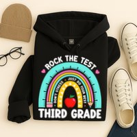 3rd Grade Teacher Rock The Test Day Third Grade Testing Day  Hoodie
