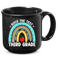 3rd Grade Teacher Rock The Test Day Third Grade Testing Day  15oz Campfire Ceramic Mug
