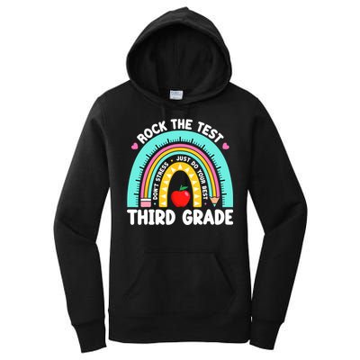3rd Grade Teacher Rock The Test Day Third Grade Testing Day  Women's Pullover Hoodie