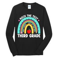 3rd Grade Teacher Rock The Test Day Third Grade Testing Day  Tall Long Sleeve T-Shirt