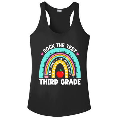 3rd Grade Teacher Rock The Test Day Third Grade Testing Day  Ladies PosiCharge Competitor Racerback Tank