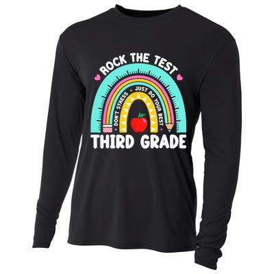 3rd Grade Teacher Rock The Test Day Third Grade Testing Day  Cooling Performance Long Sleeve Crew