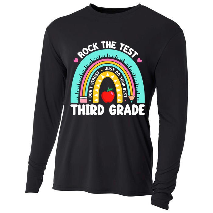 3rd Grade Teacher Rock The Test Day Third Grade Testing Day  Cooling Performance Long Sleeve Crew