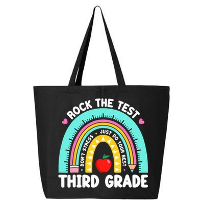 3rd Grade Teacher Rock The Test Day Third Grade Testing Day  25L Jumbo Tote