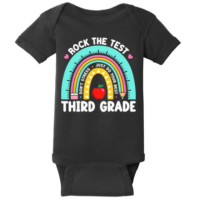 3rd Grade Teacher Rock The Test Day Third Grade Testing Day  Baby Bodysuit