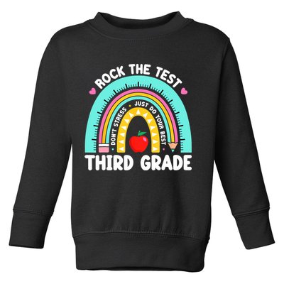 3rd Grade Teacher Rock The Test Day Third Grade Testing Day  Toddler Sweatshirt