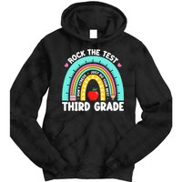 3rd Grade Teacher Rock The Test Day Third Grade Testing Day  Tie Dye Hoodie