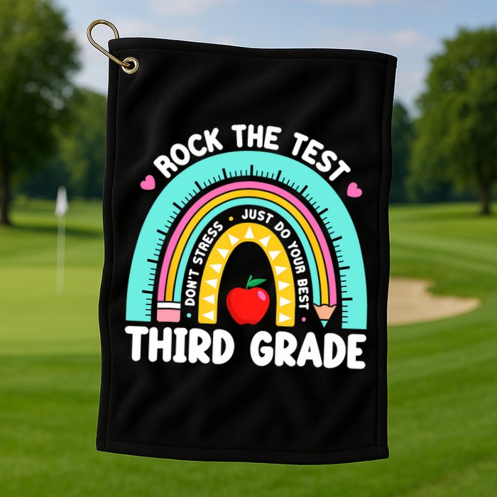 3rd Grade Teacher Rock The Test Day Third Grade Testing Day  Golf Towel