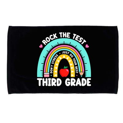 3rd Grade Teacher Rock The Test Day Third Grade Testing Day  Microfiber Hand Towel