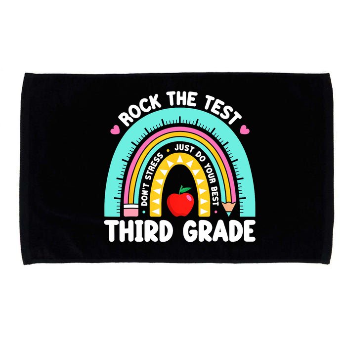 3rd Grade Teacher Rock The Test Day Third Grade Testing Day  Microfiber Hand Towel