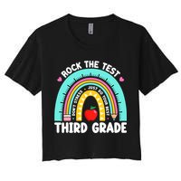 3rd Grade Teacher Rock The Test Day Third Grade Testing Day  Crop Top
