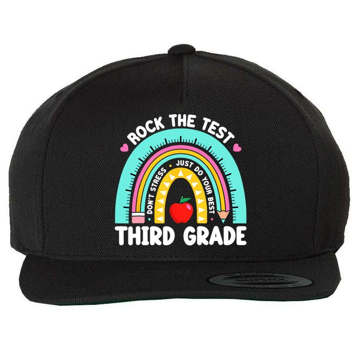 3rd Grade Teacher Rock The Test Day Third Grade Testing Day  Wool Snapback Cap