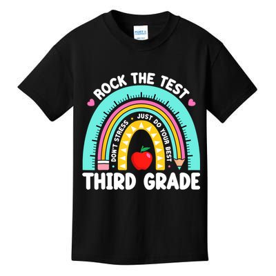 3rd Grade Teacher Rock The Test Day Third Grade Testing Day  Kids T-Shirt
