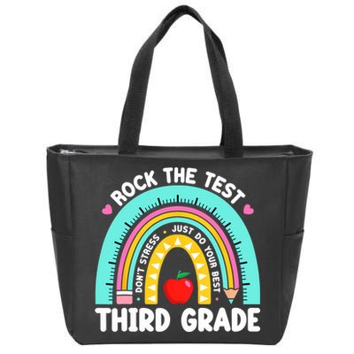 3rd Grade Teacher Rock The Test Day Third Grade Testing Day  Zip Tote Bag