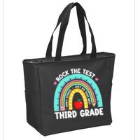 3rd Grade Teacher Rock The Test Day Third Grade Testing Day  Zip Tote Bag