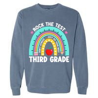 3rd Grade Teacher Rock The Test Day Third Grade Testing Day  Garment-Dyed Sweatshirt
