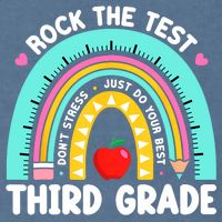 3rd Grade Teacher Rock The Test Day Third Grade Testing Day  Garment-Dyed Sweatshirt