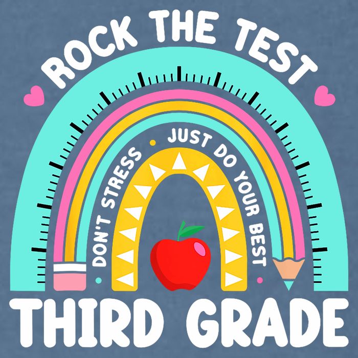 3rd Grade Teacher Rock The Test Day Third Grade Testing Day  Garment-Dyed Sweatshirt
