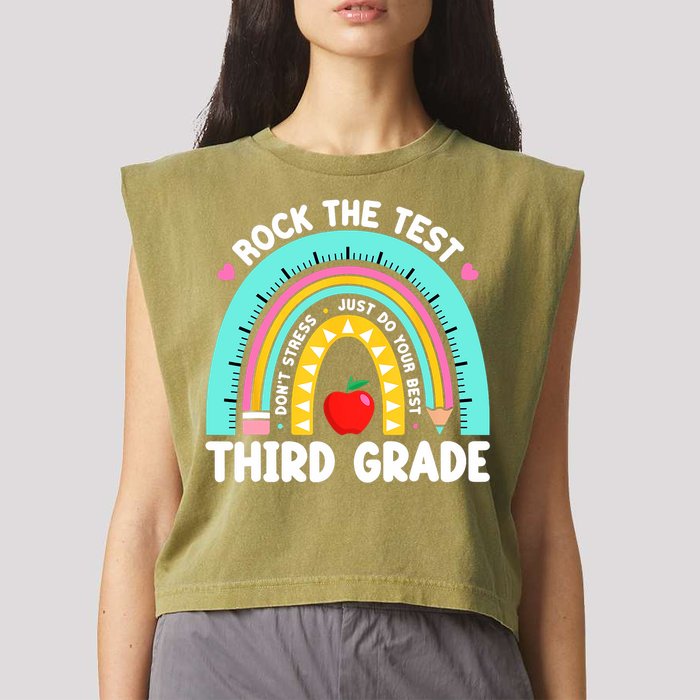3rd Grade Teacher Rock The Test Day Third Grade Testing Day  Garment-Dyed Women's Muscle Tee