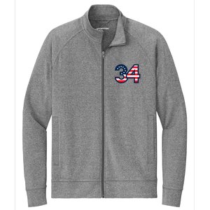 34 Guilty Trial Judge Usa Flag Stretch Full-Zip Cadet Jacket