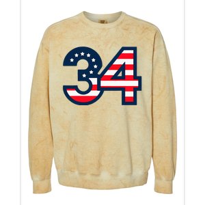 34 Guilty Trial Judge Usa Flag Colorblast Crewneck Sweatshirt